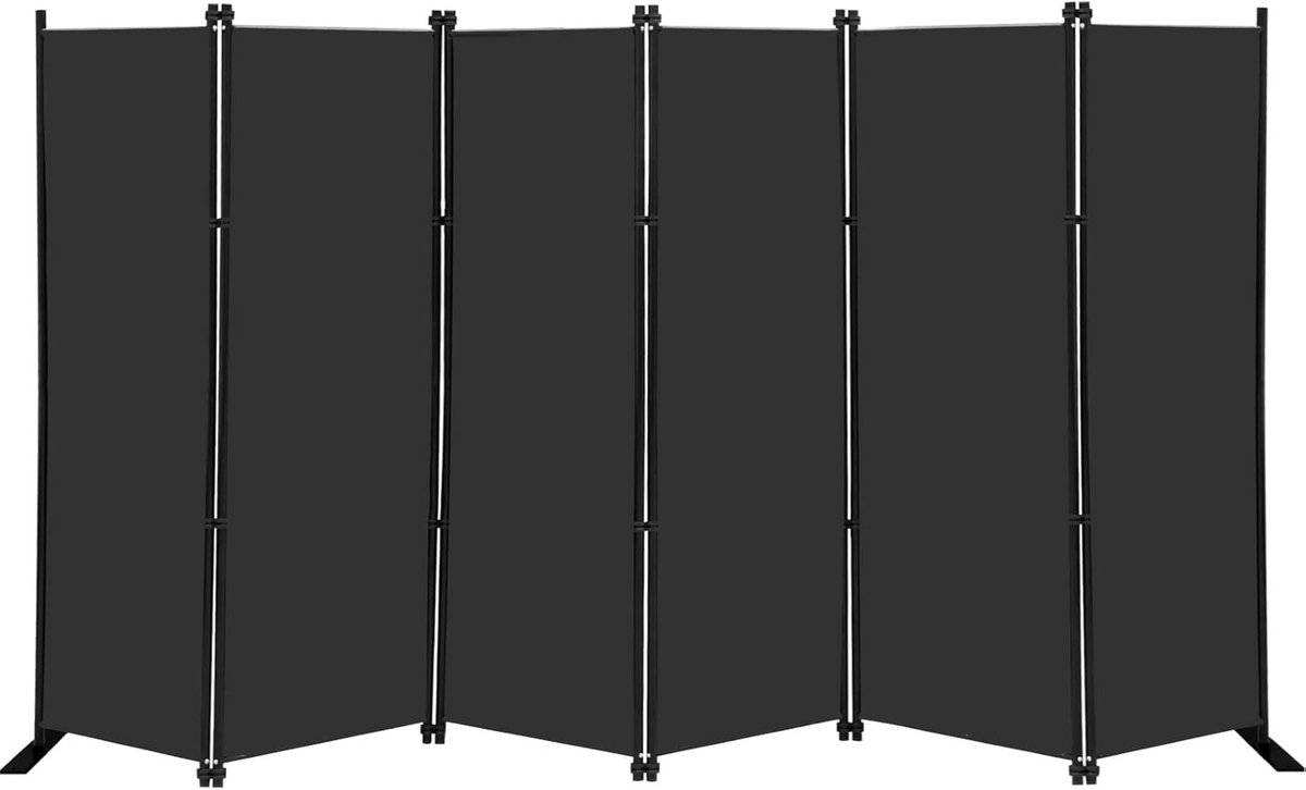 Privacy Scherm - Kamerverdeler Vouwbaar - Ruimte Afschermen - Zes Flexibele Panelen - 305 cm Breed - Zwart