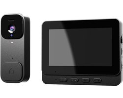 Slimme Video Deurbel – Klokkendisplay Camera – Thuisbeveiliging – Draadloze Intercom – 43 inch Scherm – Zwart