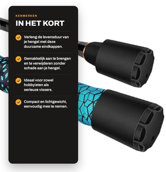 Vissport hengel eindkap - 4 stuks - silicone - beschermt tegen slijtage - Homevero — afbeelding 2