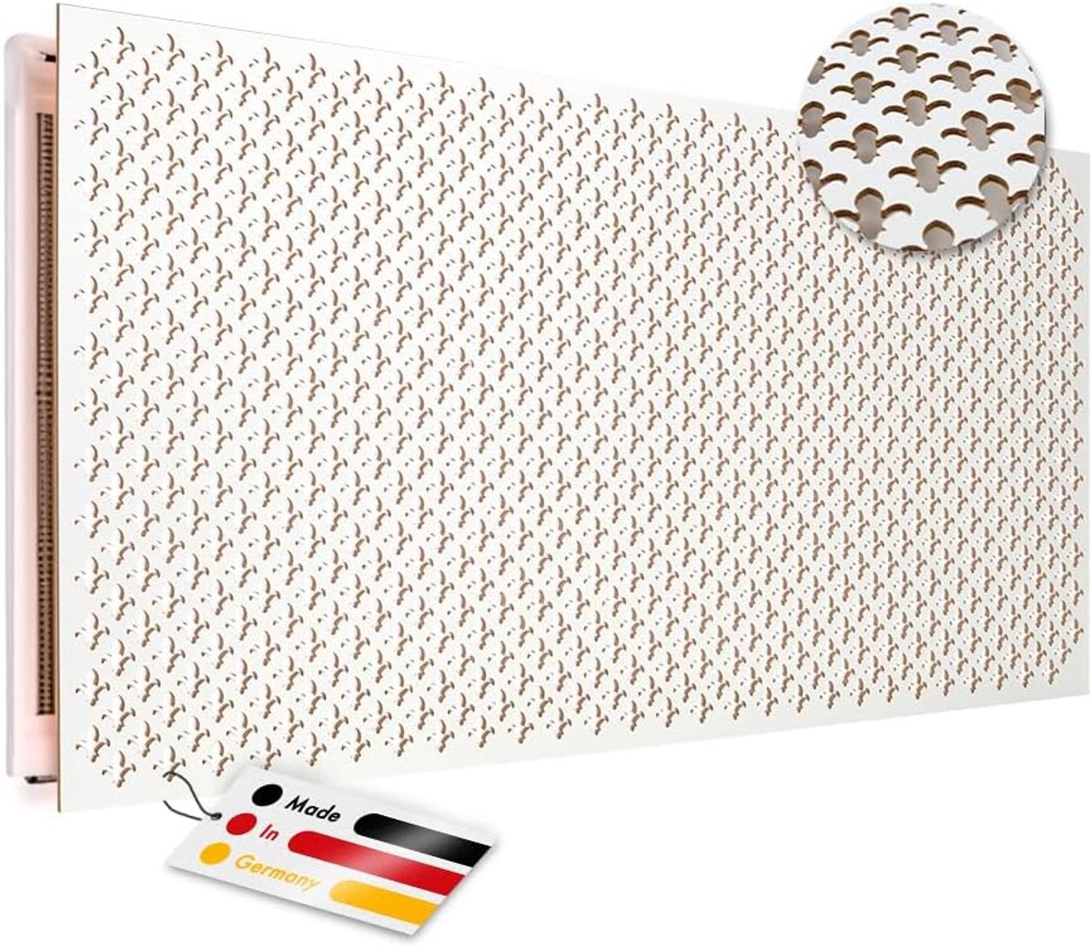 Geperforeerde Houten Plaat - Wandpaneel - Radiator Bekleden - Wit Gelakt - 122 x 61 cm - W