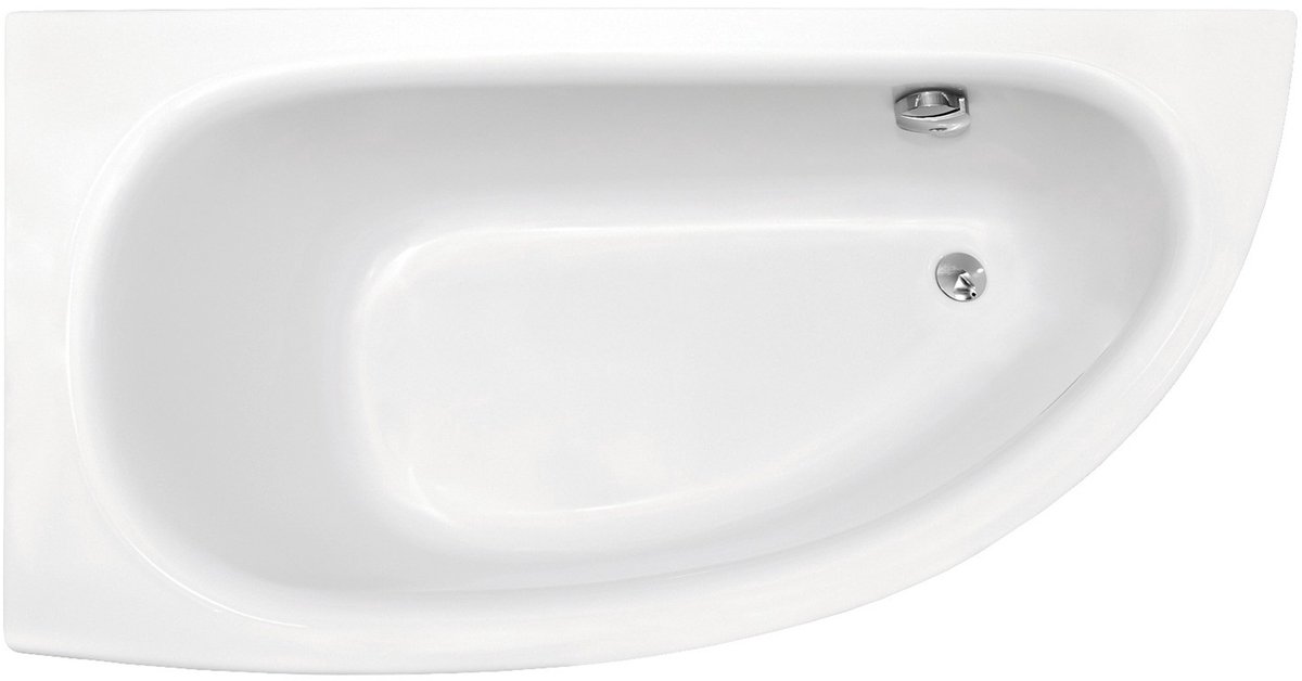 Badland MILENA hoekbad 150 x 70 cm links wit met styropor ombouw