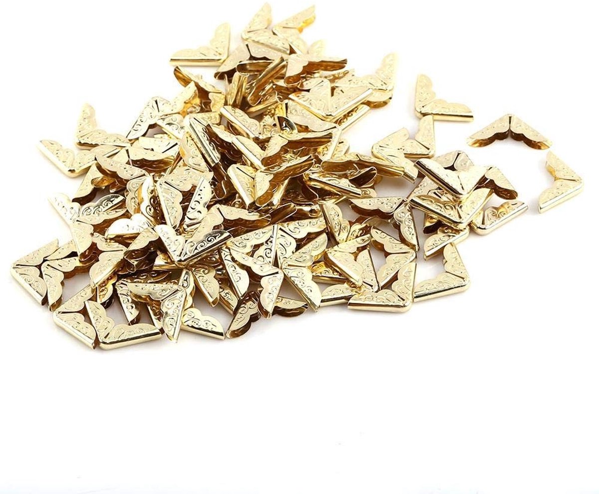Dailygoods- Hoekbescherming Retro - 100 Stuks - Metalen Hoekbescherming - Perfect voor Notebooks - Geschikt voor Boeken/Albums - Fijn Gesneden Oppervlak - Boekbeschermers