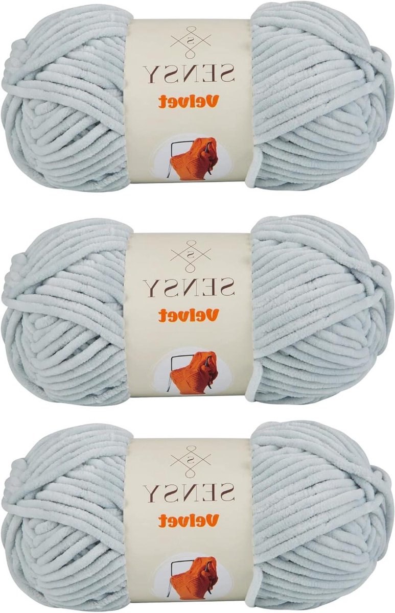 Velvet Garen - Chenille Garen Babydeken - Haken en Breien - Oeko-Tex Gecertificeerd - 100g 132m - Maanlicht