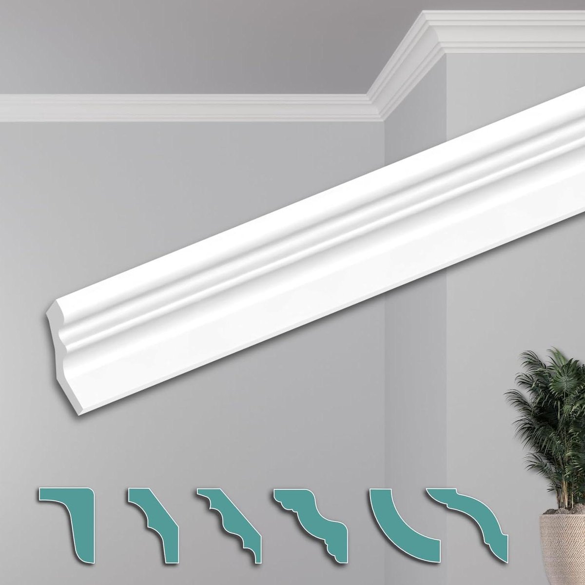 Plafondlijsten van polystyreen, hoogwaardige stuclijsten voor een modern interieur