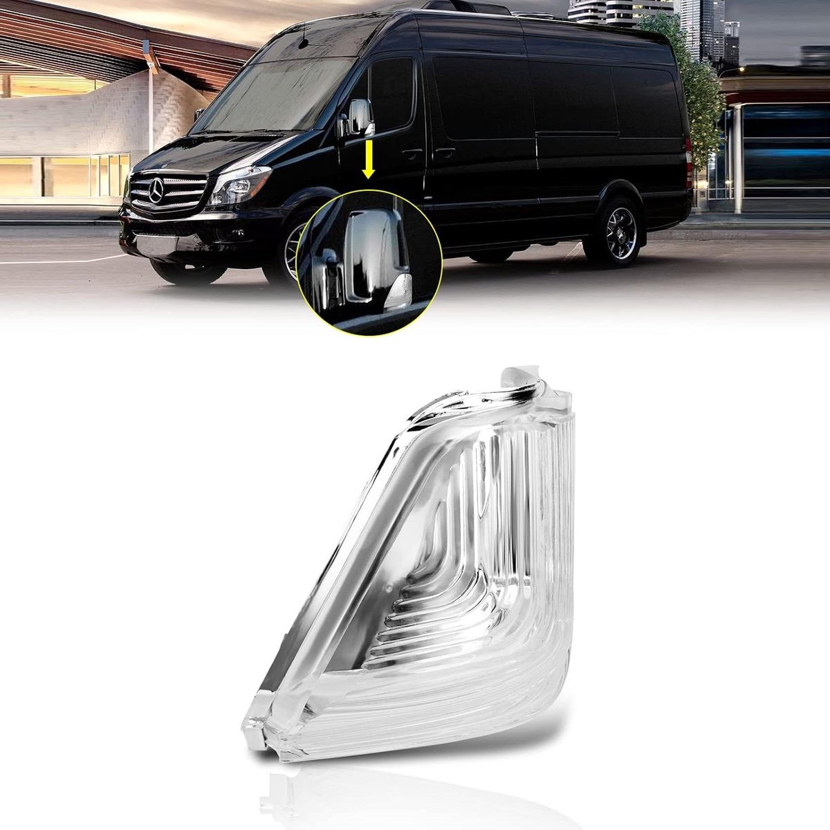 Knipperlicht Auto - Richtingaanwijzer Indicator - Verkeersveiligheid Verbeteren - E-Mark Goedgekeurd - 12.45 x 11.94 x 6.86 cm - Transparant
