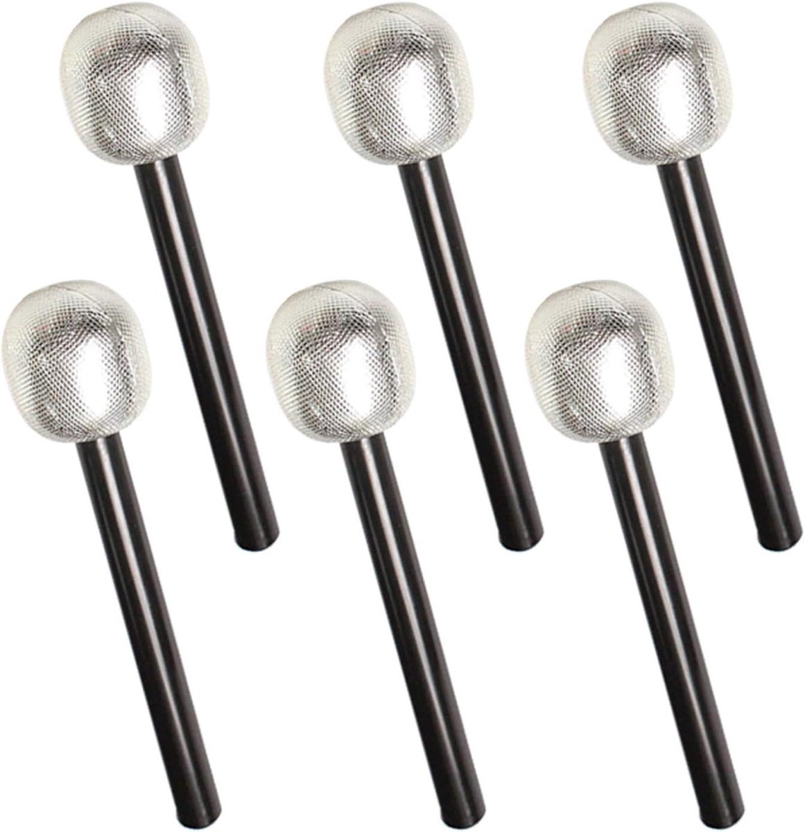 Nep Microfoon Speelgoed - Feest Microfoon Props - Karaoke Optreden - Realistisch Uiterlijk - 23 cm Lengte - Zilver