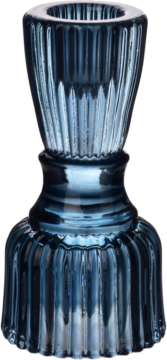Patricia Blue - Glazen Kandelaar - 10,2 cm - Elegant - Blauw