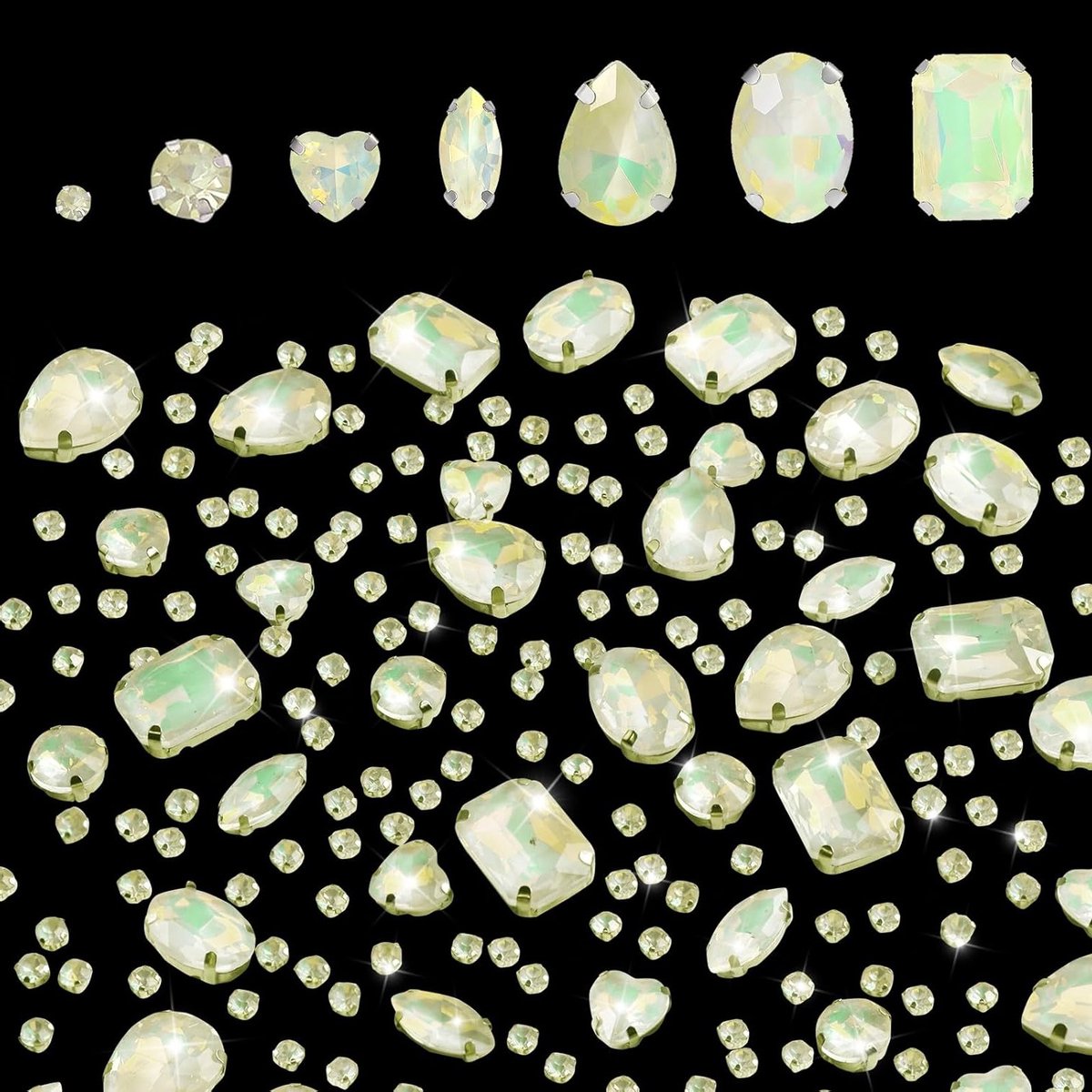 186 Stuks Glazen Rhinestones met Metalen Klauwen voor Naaiwerk, Helder Kristal, Sprankelend voor Truien, Jassen, Jurken, Schoenen, Armbanden, Kettingen en Broches