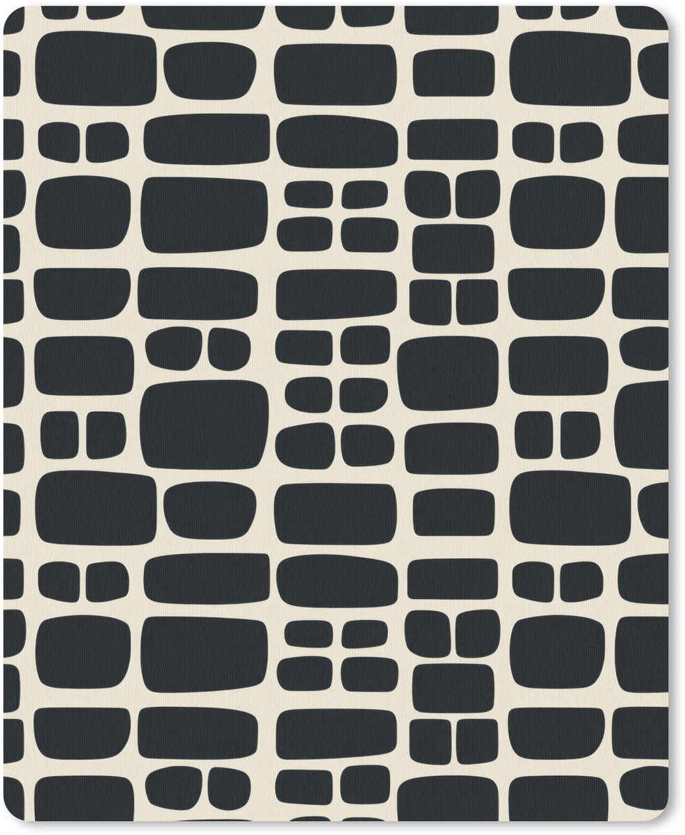 Muismat 12x16 cm - Mousepad Modern - Organisch - Zwart - Muismatten