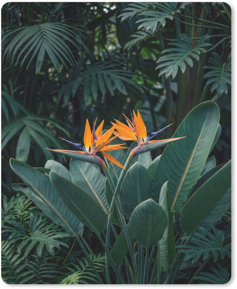 Muismat 12x16 cm - Mousepad Paradijsvogel - Bloem - Exotisch - Muismatten