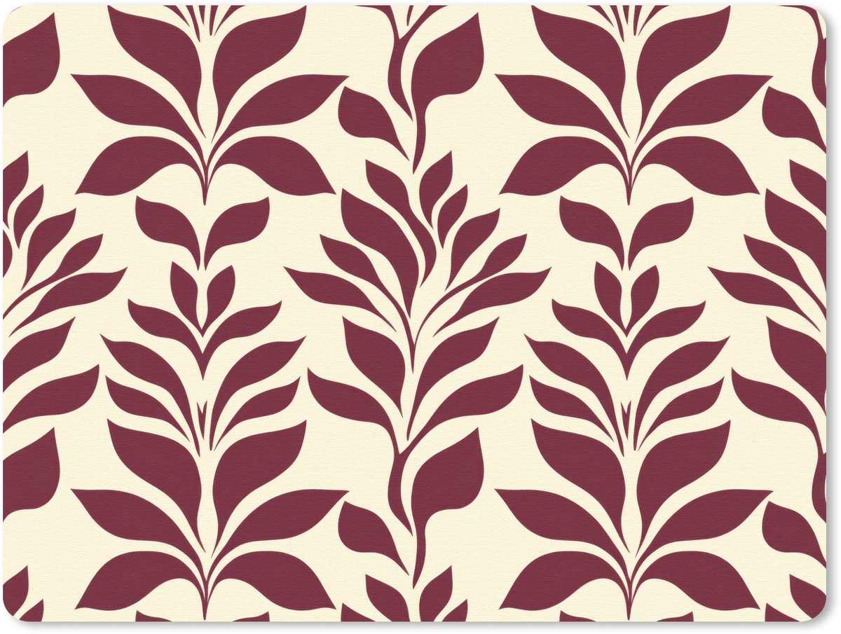 Muismat 12x10 cm - Mousepad Abstract - Bladeren - Burgundy - Muismatten