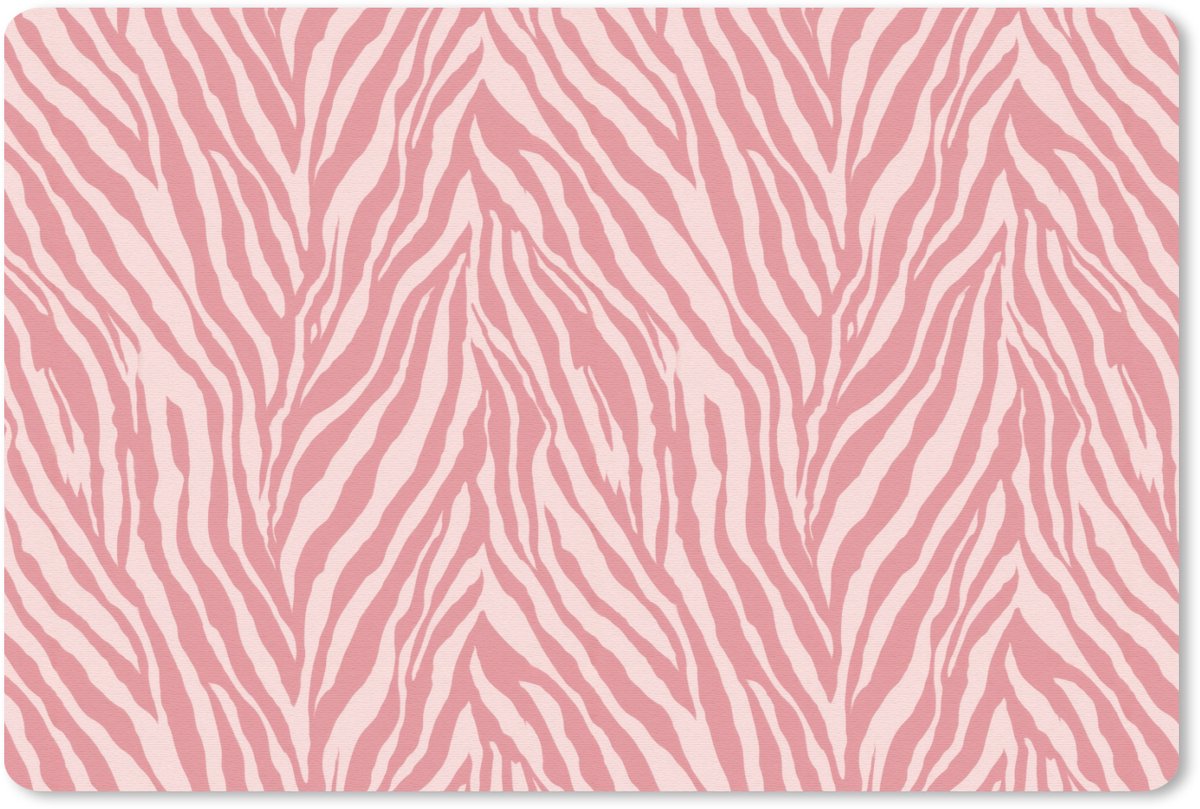 Muismat 13x8 cm - Mousepad Zebra - Print - Roze - Muismatten