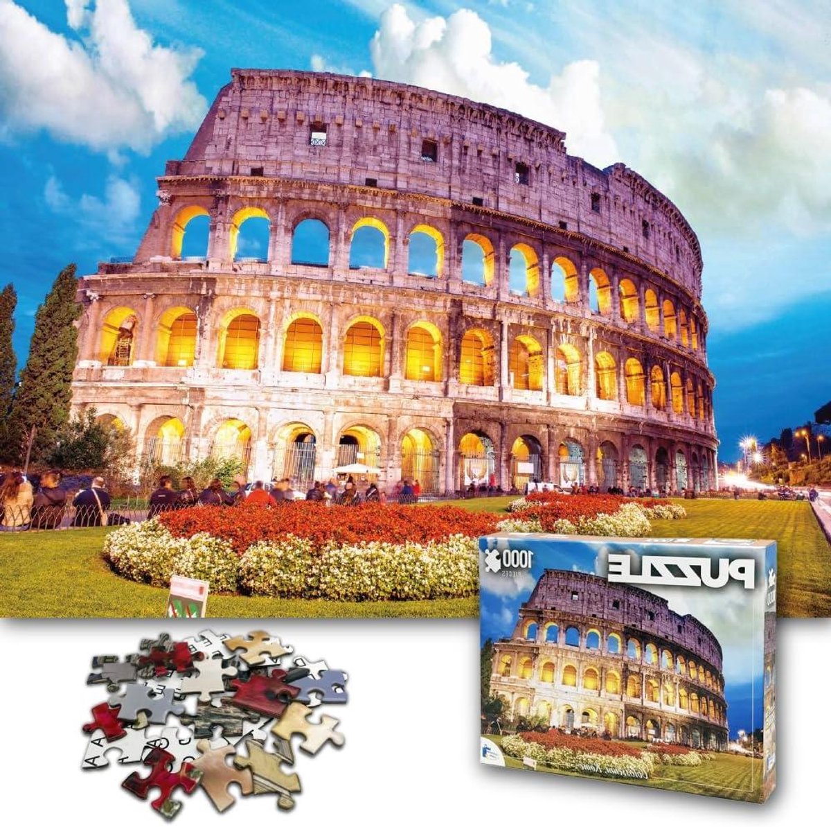 1000 Stuks Puzzels Voor Volwassenen Landschapspanorama Europa Bezienswaardigheid Foto Klassiek Onmogelijk Puzzelspeelgoed (Colosseum, Rome Italy)