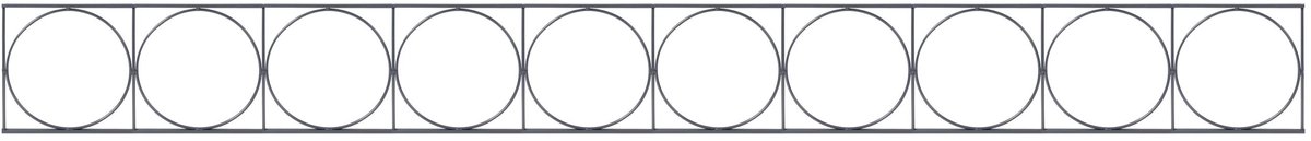 Alberts 665234 Decoratief element Design Oslo | voor de decoratie van dubbele hekwerken | antraciet | breedte 2000 | hoogte 200 mm