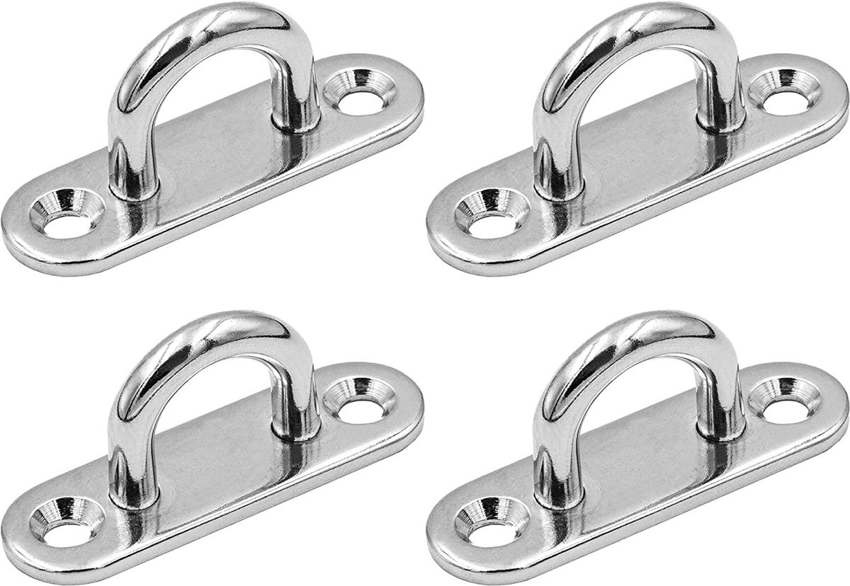 Stabiele U-vormige wandbeugels met oogplaten en haak (4 stuks) - Geschikt voor 40 kg, ideaal voor bevestiging en ophangsystemen