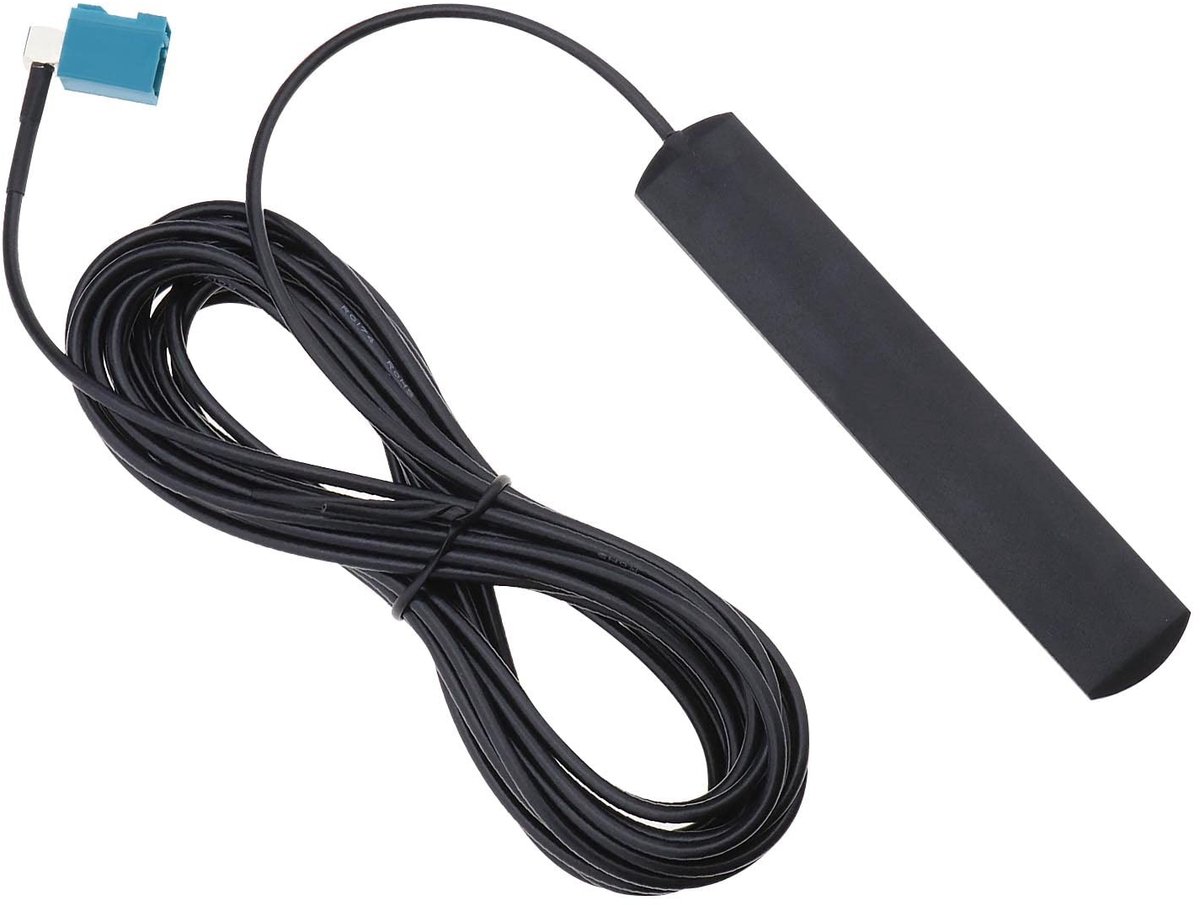 SPHProducts FM Radio Antenne - 5 m Kabel - Zelfklevende Montage - Water Blauwe Connector - Geschikt voor Auto Stereo - Antenne voor HD Radio