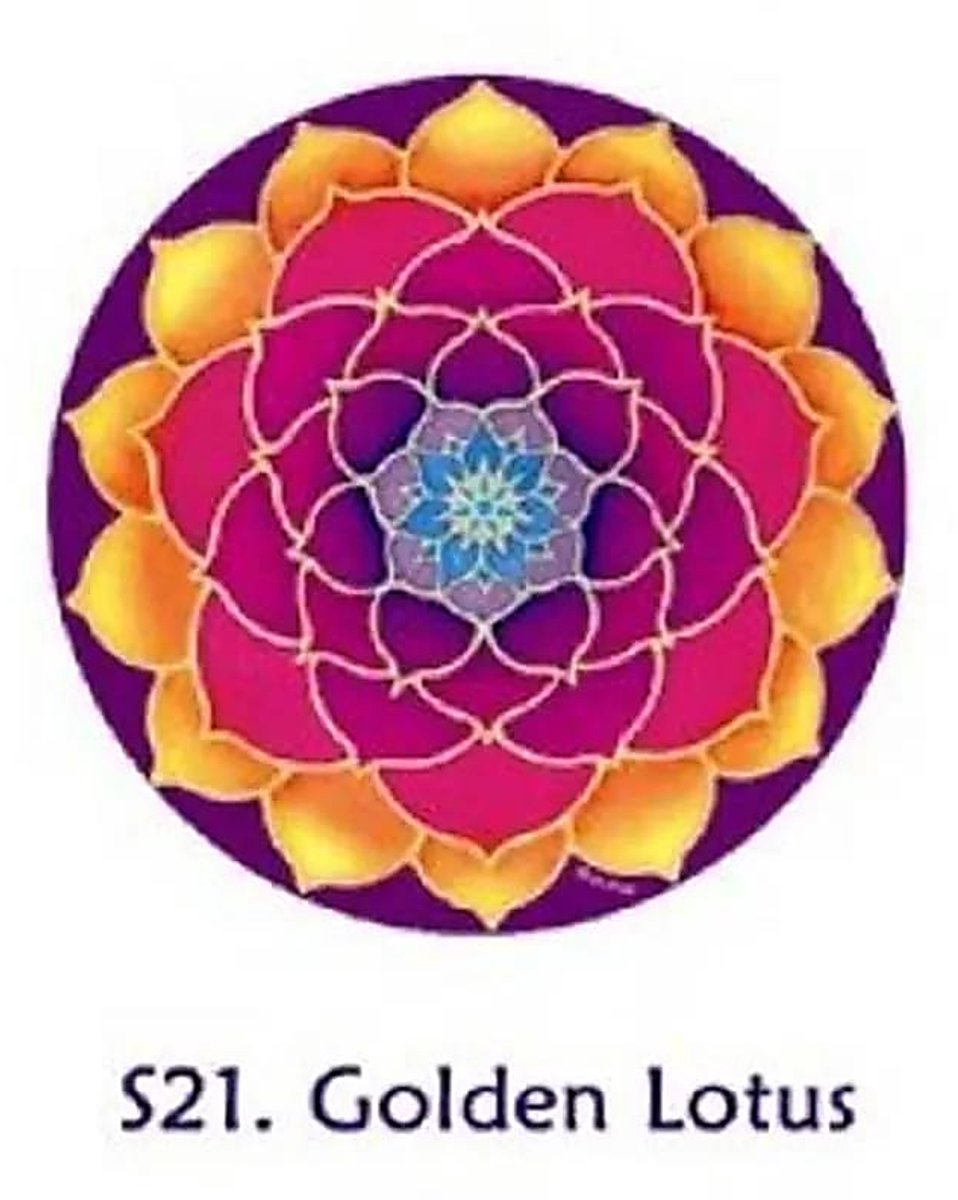 Raamsticker Gouden Lotus --set van 4 stuks - 10,5 Cm - 10.5 cm