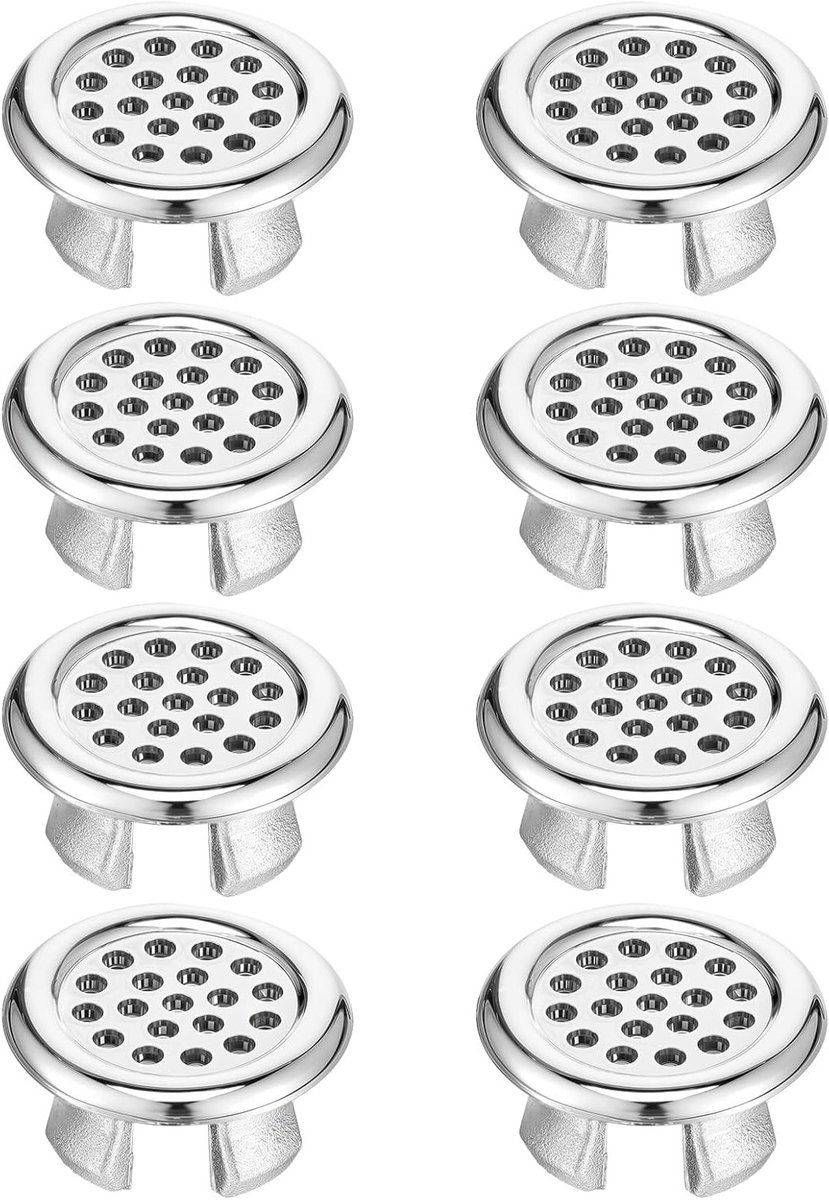 Set van 8 Stuks Overloopdeksels voor Wastafels, Decoratieve Ringen voor Badkamer en Keuken, Galvanized Drain Covers