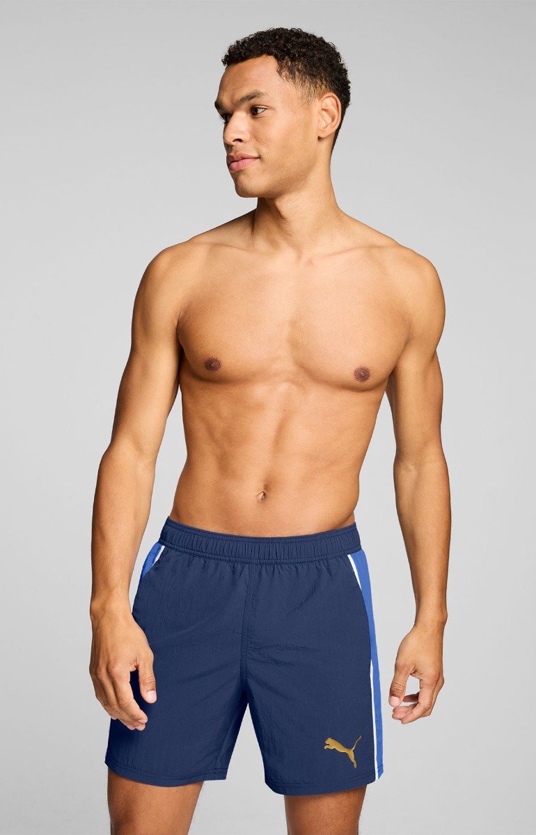 Puma Zwembroek Heren Mid Shorts Crinkle T7 Ultra Blauw