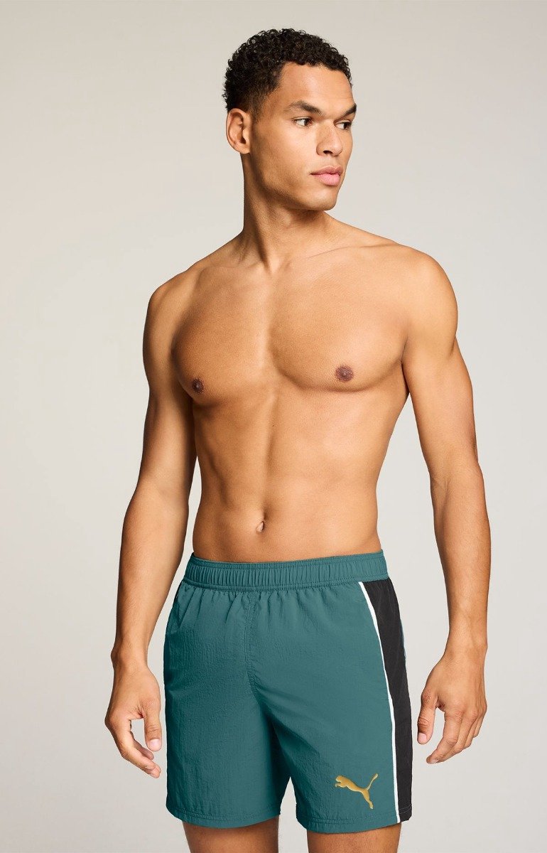 Puma Zwembroek Heren Mid Shorts Crinkle T7 Jelly Zwart