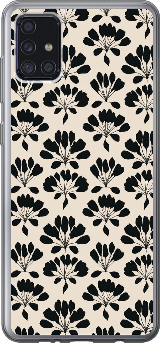 Telefoonhoesje Geschikt voor Samsung Galaxy A52 5G hoesje - Abstract - Patroon - Zwart - Siliconen Telefoonhoesje Telefoonhoesje