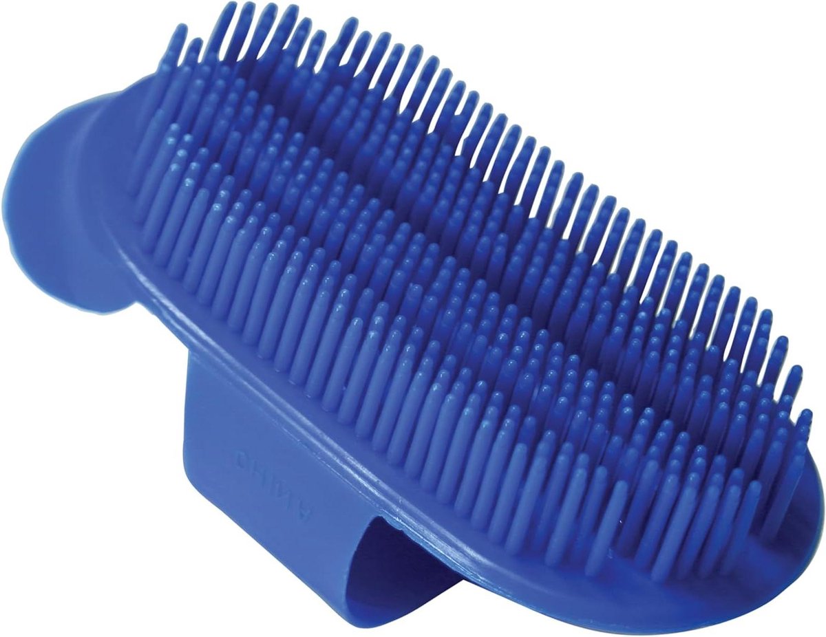 Curry kam - Paardenborstel Rosborstel - Vachtverzorging Paard - Flexibele borstelharen - 1 Aantal - Blauw
