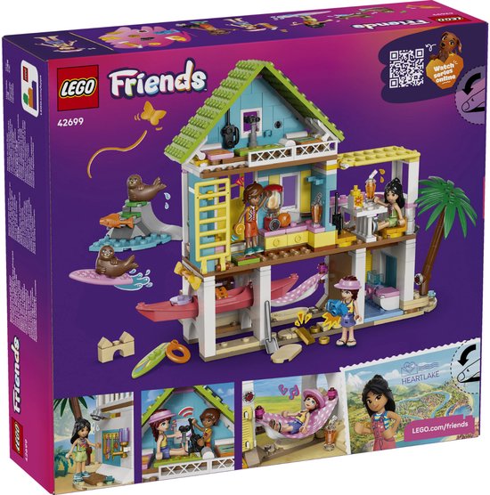 LEGO Friends set met minipoppen in kajak, op surfplank en met zeehonden.