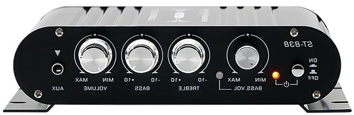 Stereo Versterker - Hifi Versterker Audio - Muziek Luisteren Thuis - 2.1 Kanaals Subwoofer Uitgang - 80W x2 - Zwart
