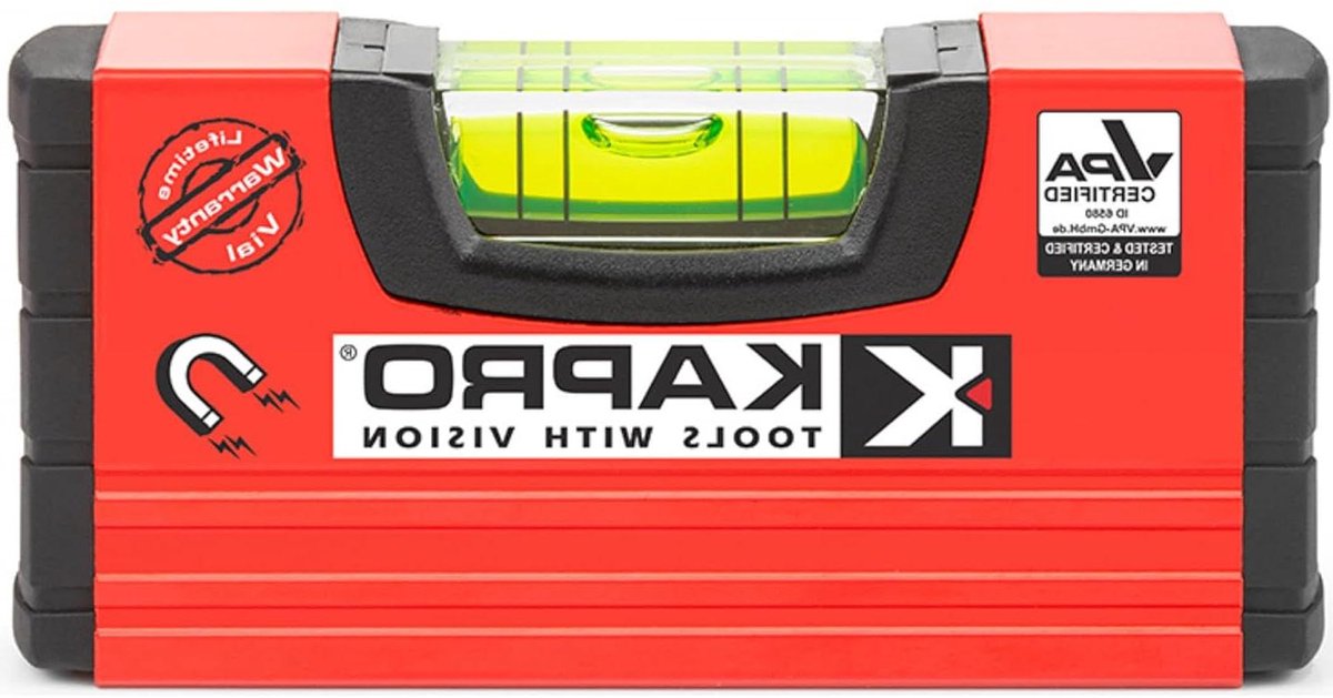 Mini Waterpas - Handig Niveau - Precisie Meten - Handgekalibreerd - 4 inch - Rood