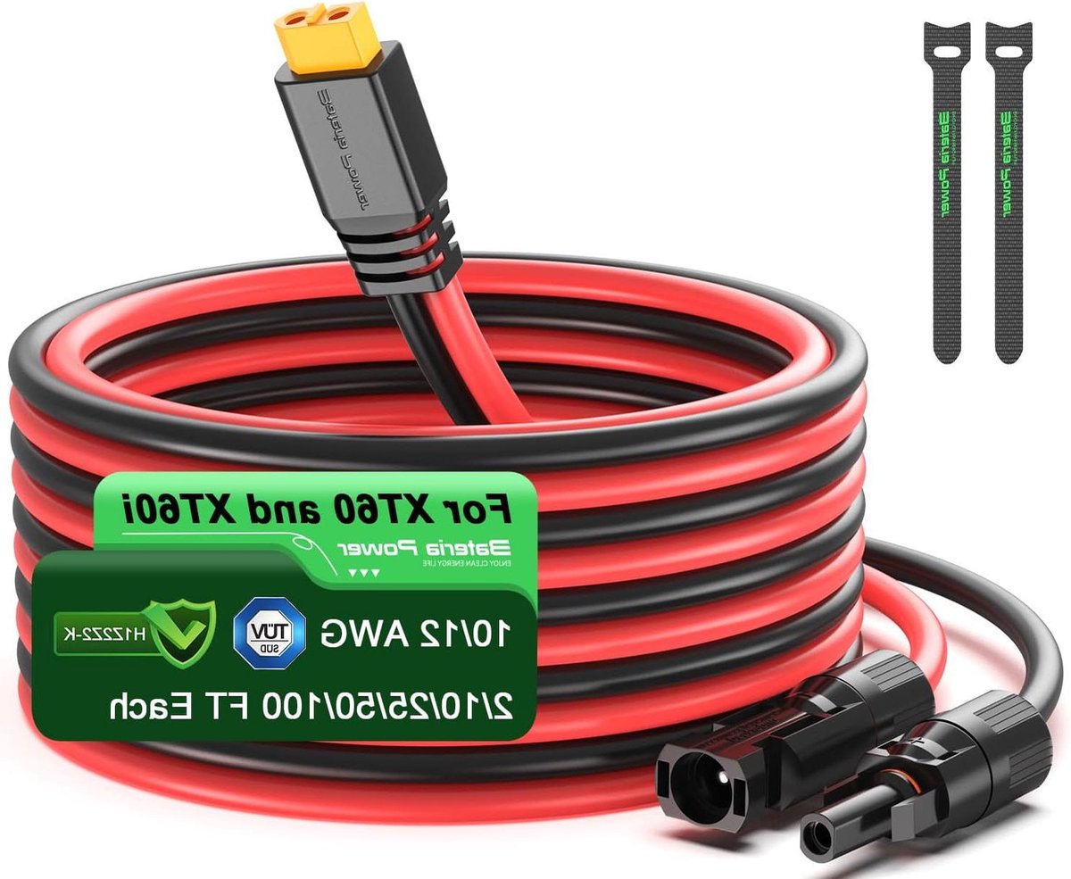 Zonnepaneel Kabel - Adapterkabel Energie - Energie Opwekken - 12AWG Tinned Copper - 6 meter - Zwart
