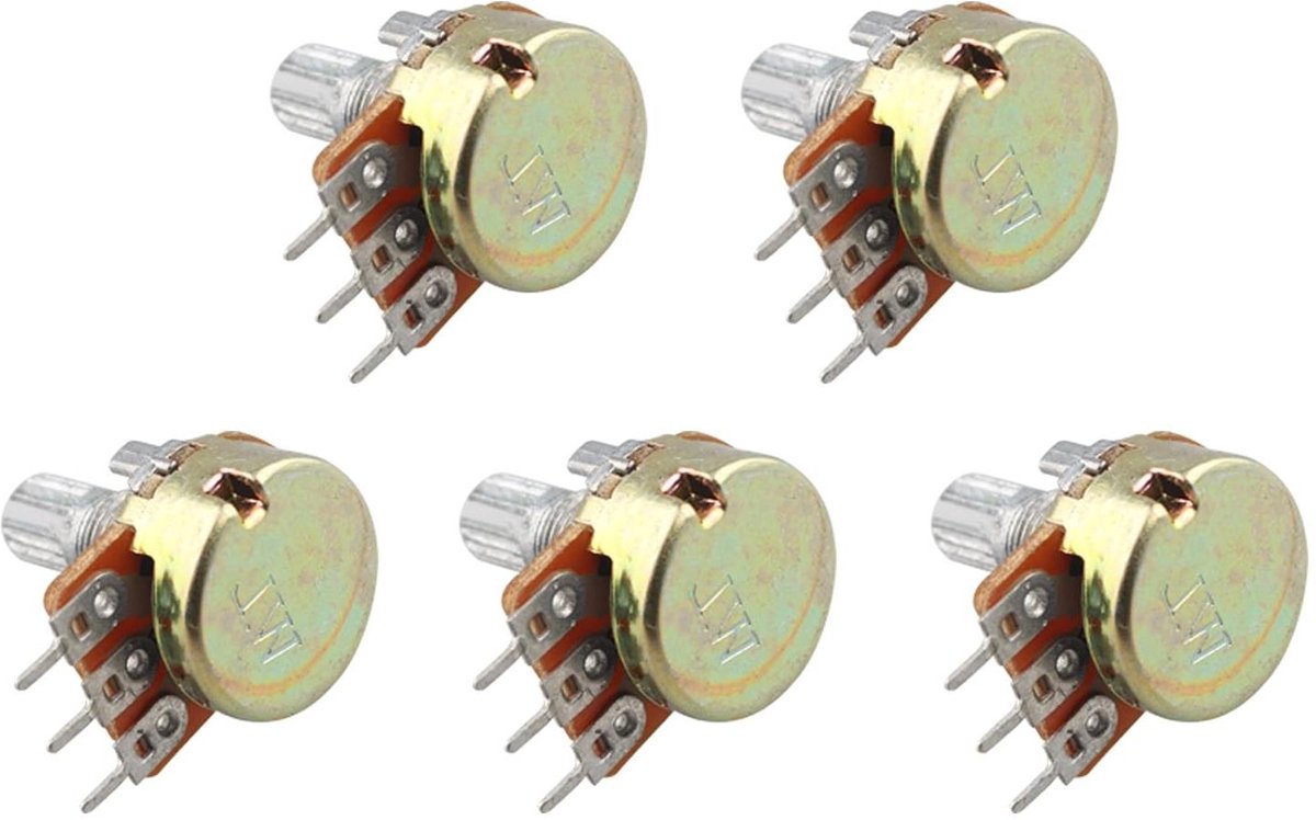 Potentiometer Set - Weerstand Regelaar - Elektronica Projecten - Enkele Lineaire Type B - 100K Ohm - Zilver