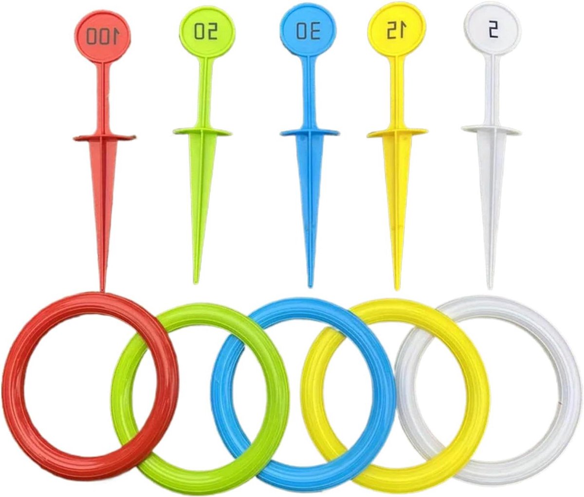 Ringwerpen Spel - Buitenspeelgoed Kinderen - Actief Spelen - Verbeter Coördinatie - 25 x 6 x 6 cm - Kleurrijk
