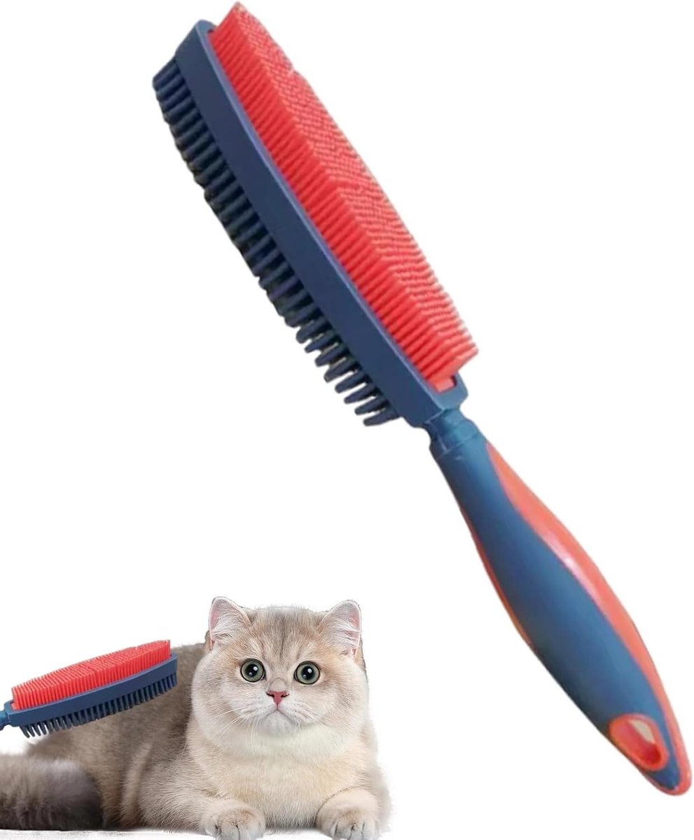 Kattenharen Borstel - Huisdierenborstel Verharen - Vacht Verzorgen - Dubbele Zijde Ontwerp - 26.5 cm - Niet gespecificeerd