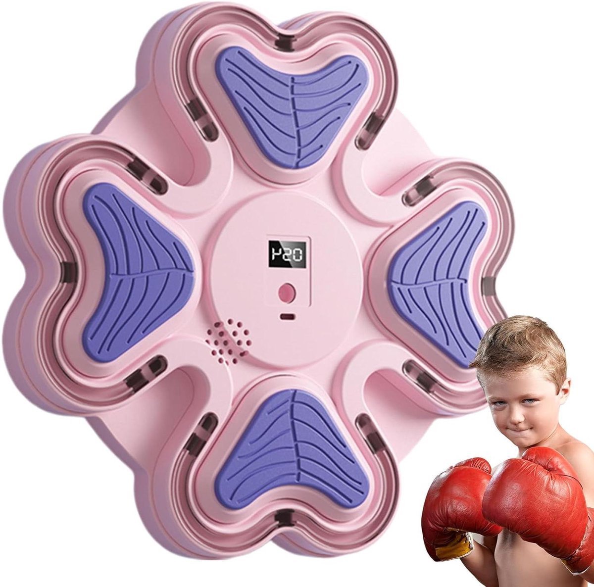 Boxmachine - Smart Bokszak - Interactief Trainen - Geluidsloos Werken - 28x28 cm - Roze