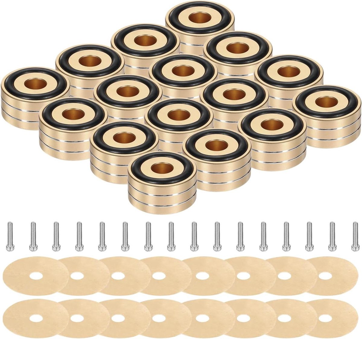 Subwoofer Isolatie Pads - Speaker Isolatie Voetjes - Audio Verbeteren - Aluminium Legering - 40 x 20 mm - Goud