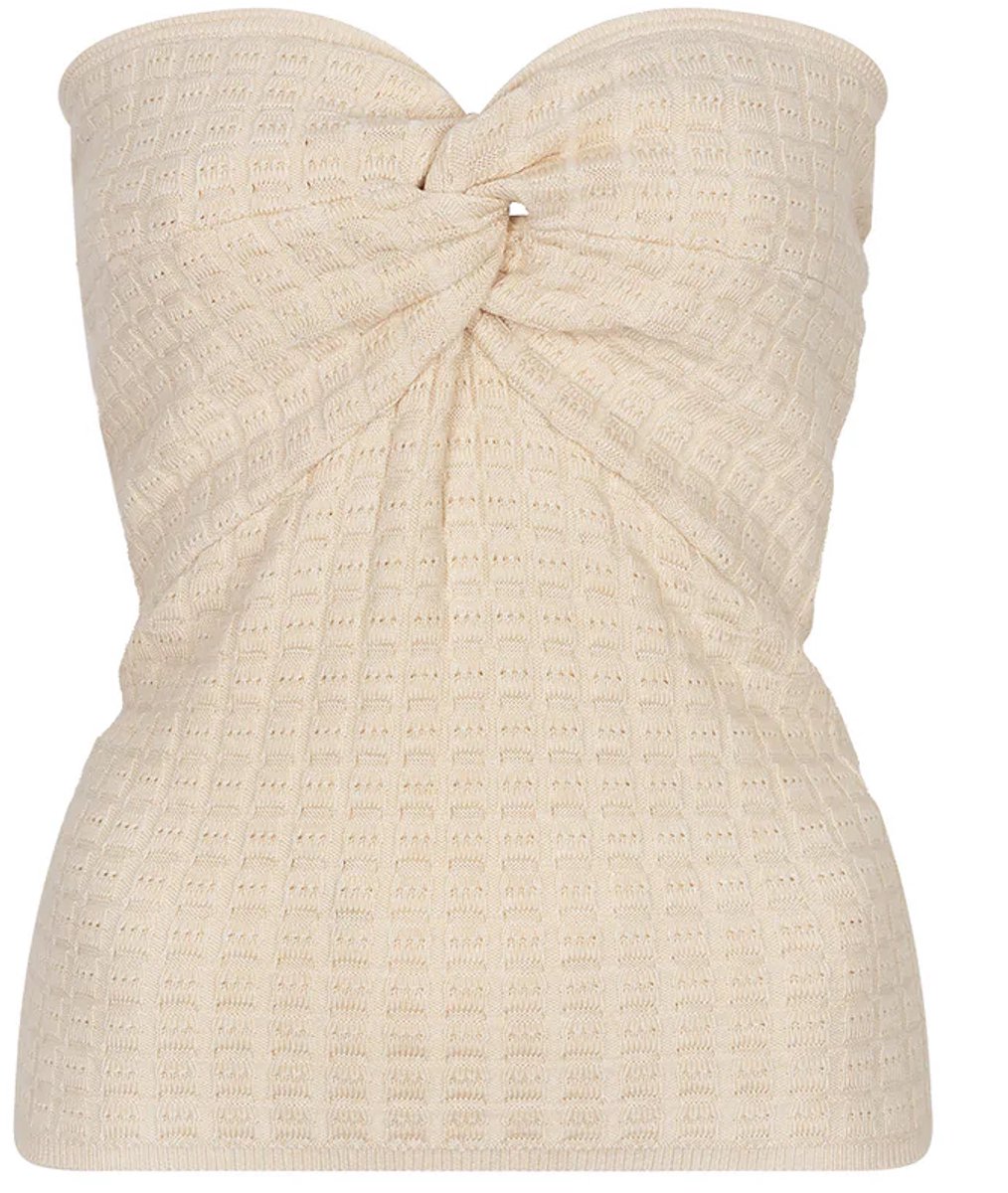 Studio Amaya Kiek Top Tops & T-shirts Dames - Shirt - Creme - Maat S