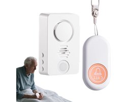 Draadloos Bedalarm - Nachtalarm Senioren - Thuiszorg Ondersteuning - Waterdichte Sensor - 10L x 8B x 55H cm - Wit