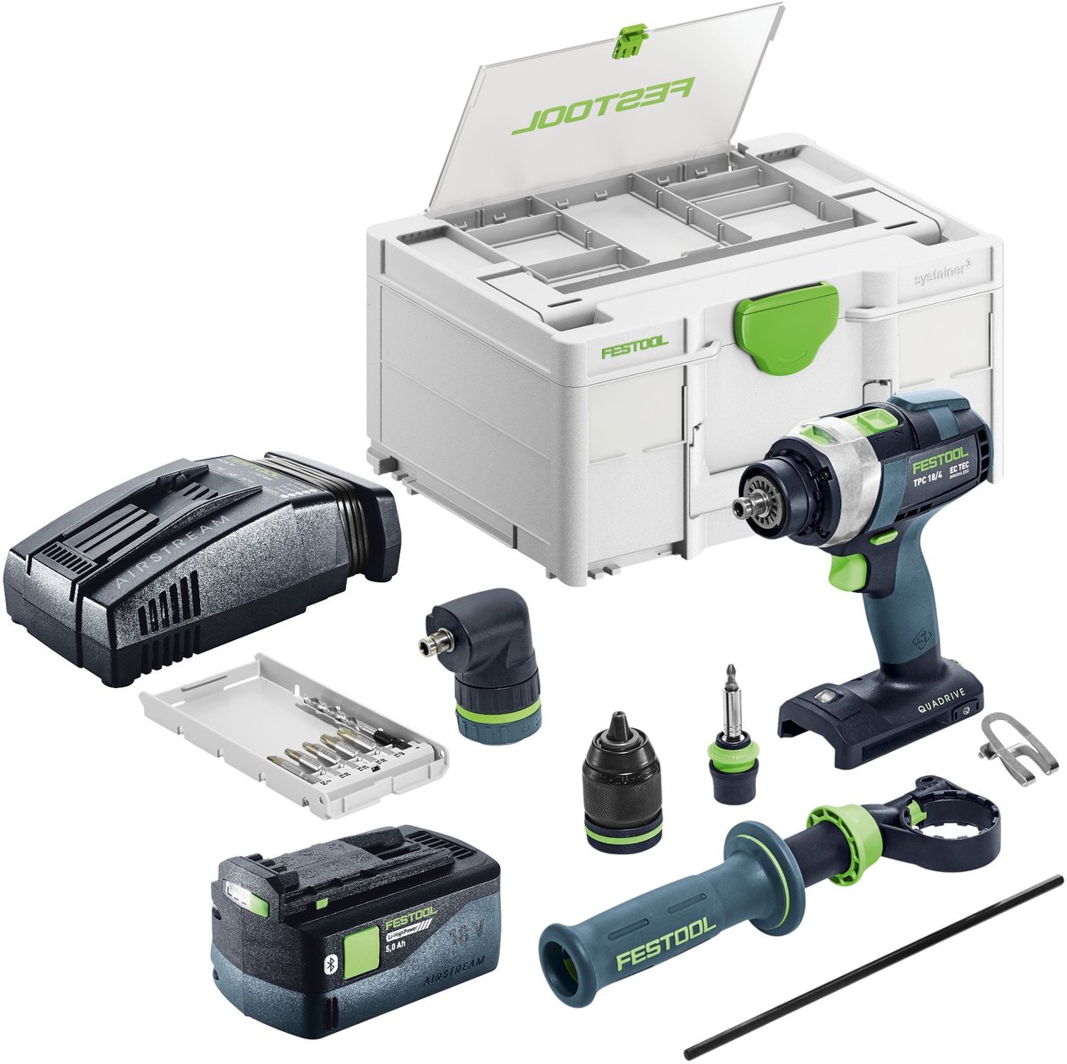 Festool TPC 18/4-Basic-Set accu-slagboormachine 18 V 75 Nm borstelloos + 1x accu 5,0 Ah + snellader + Systainer