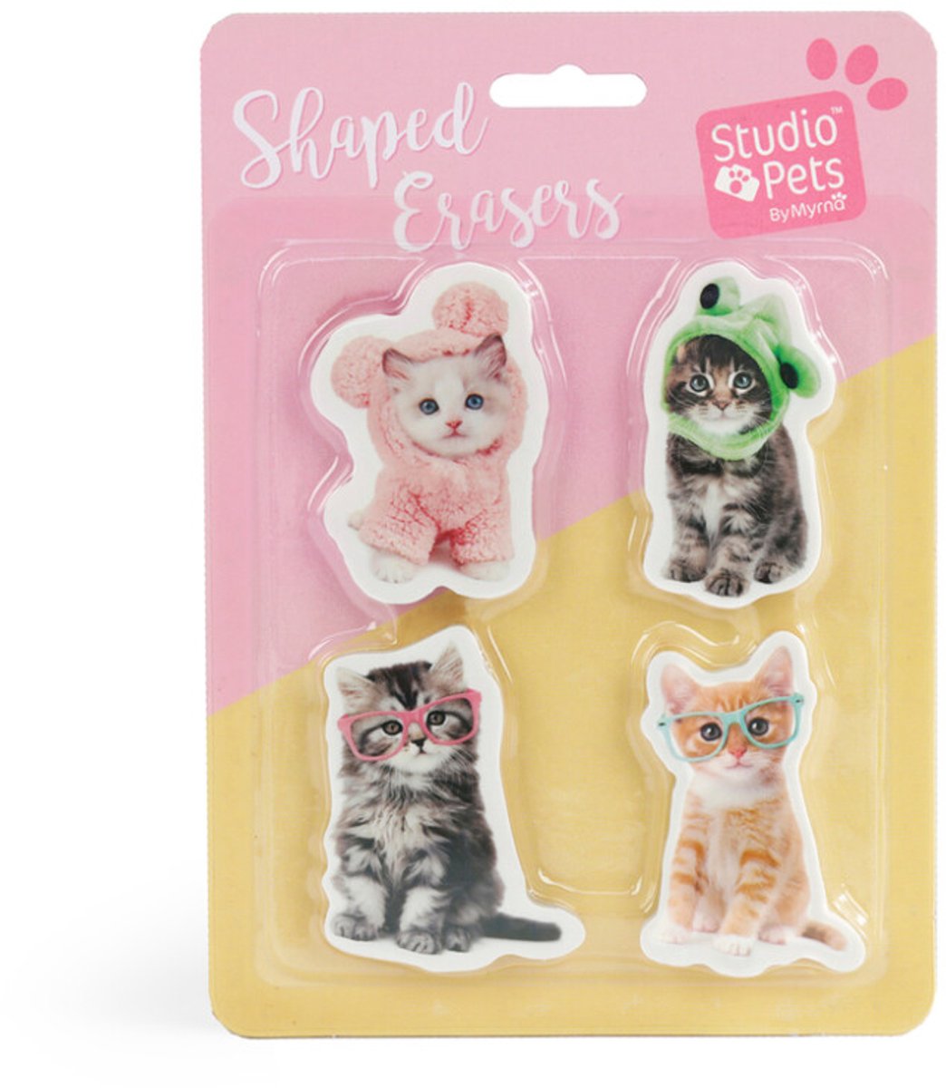 Studio Pets gommen set - schattige dieren uitwisbaar speelgoed.
