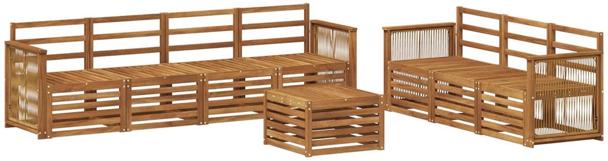 vidaXL Buiten - bank - set - 8 - st - 7-zits - Naturel - Massief - Acacia - Hout
