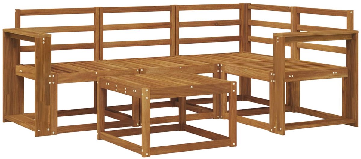 vidaXL Buiten - bank - set - 5 - st - 4-zits - Naturel - Massief - Acacia - Hout