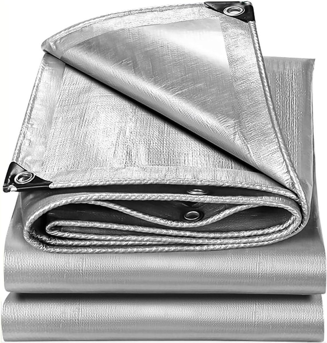 Waterdicht Afdekzeil - Beschermzeil Tuin - Beschermen tegen Weer - UV Bestendig - 110 x 160 cm - Zilver