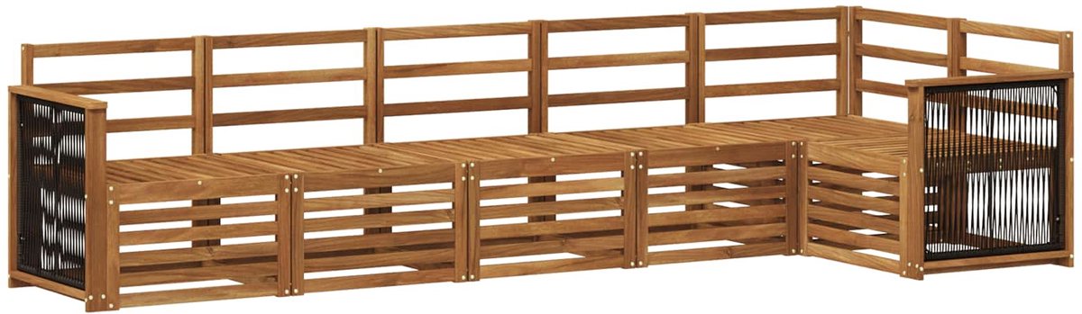 vidaXL Buiten - bank - set - 6 - st - 6-zits - Naturel - Massief - Acacia - Hout