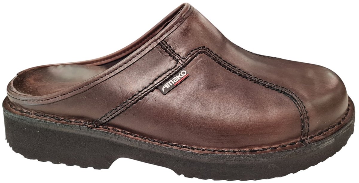 Amako 575 Zweedse Muilen Bruin Leren klompen Heren - Bruin - 41