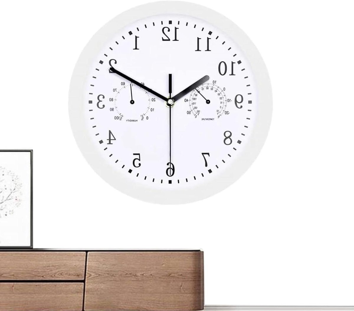 Tuinklok Buitenklok - Weerbestendige Klok - Buiten Tijd Zien - Met Thermometer Hygrometer - 25.4 cm Diameter - Wit