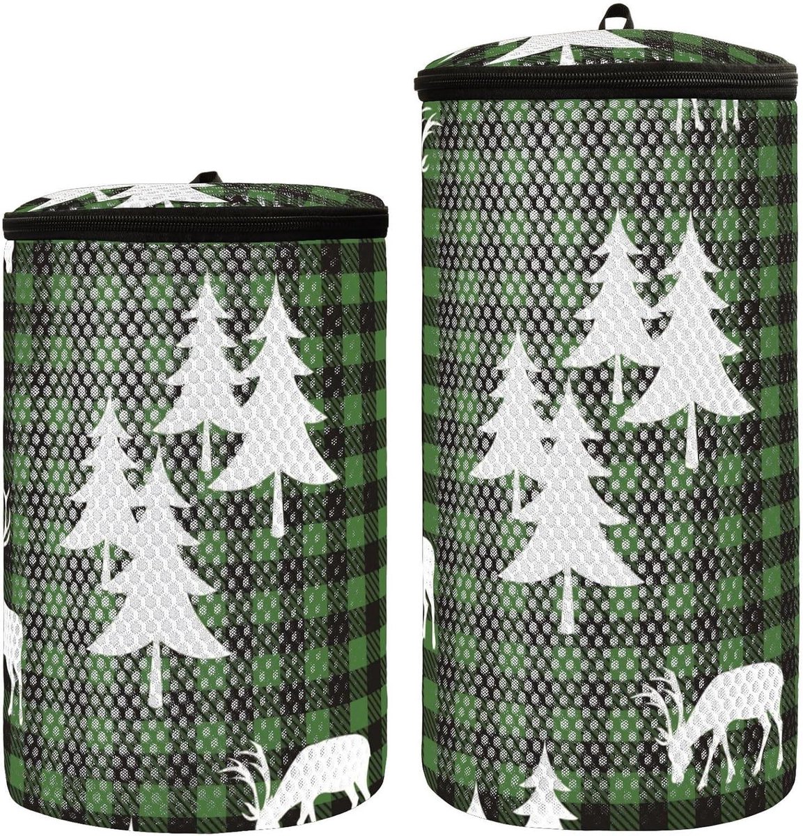 Sneaker Waszak Schoenen Tas Voor Wasmachine 2 Pcs Tas Voor Wassen Schoenen Mesh Waszakken Voor Schoenen Buffalo Plaid Gepersonaliseerde Patroon Bomen