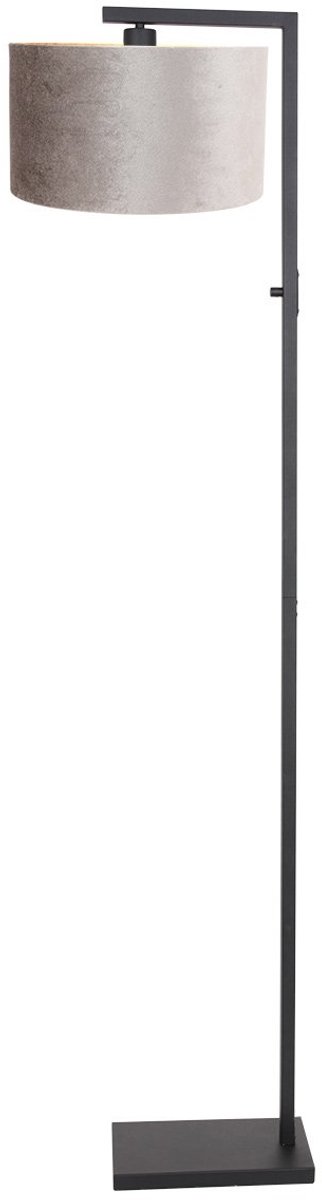 Steinhauer Vloerlamp Stang H 160cm Zilveren Kap - Zwart