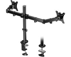 Dubbele Monitorarm - Bureauhouder - Ergonomisch Werken - Volledig Verstelbaar - 13-32 inch - Zwart