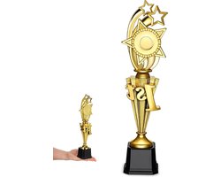 INOOMP trofee ster kind spel onderscheidingen versiering grappig vieringen reusachtig nieuwigheid eerst deelname plastic prijsbeker 1e plaats voetbal onderscheidingen Gouden