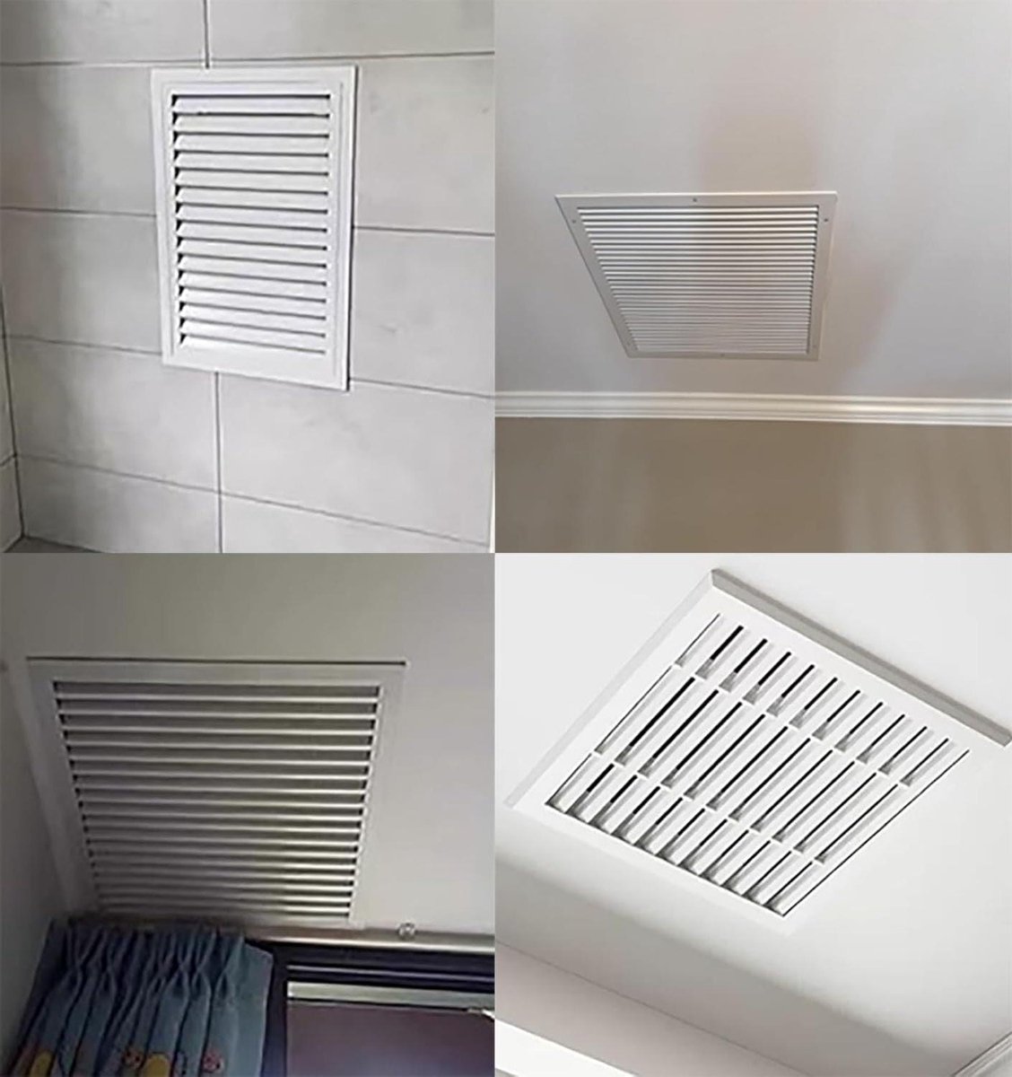 Ventilatierooster Kast - Luchtgaten - Luchtcirculatie Verbeteren - Lamellenontwerp - 14x28 cm - Wit